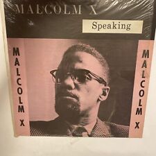 MALCOLM X Speaking ETHNIC LP Rare Vintage picture
