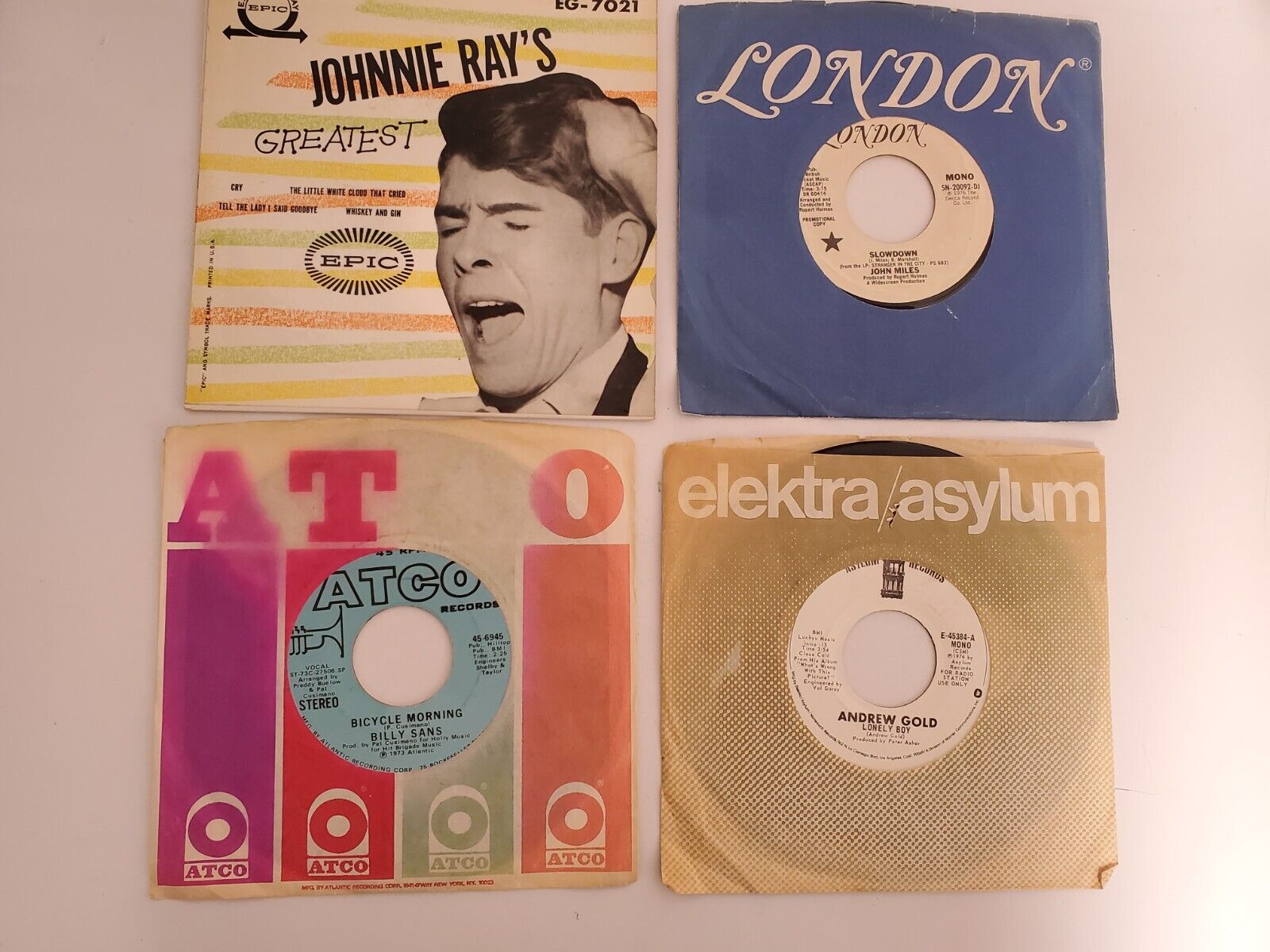 PROMOTIONAL DJ COPIES  & OTHERS 45 RPM VINYL RECORDS WITH SLEEVES 