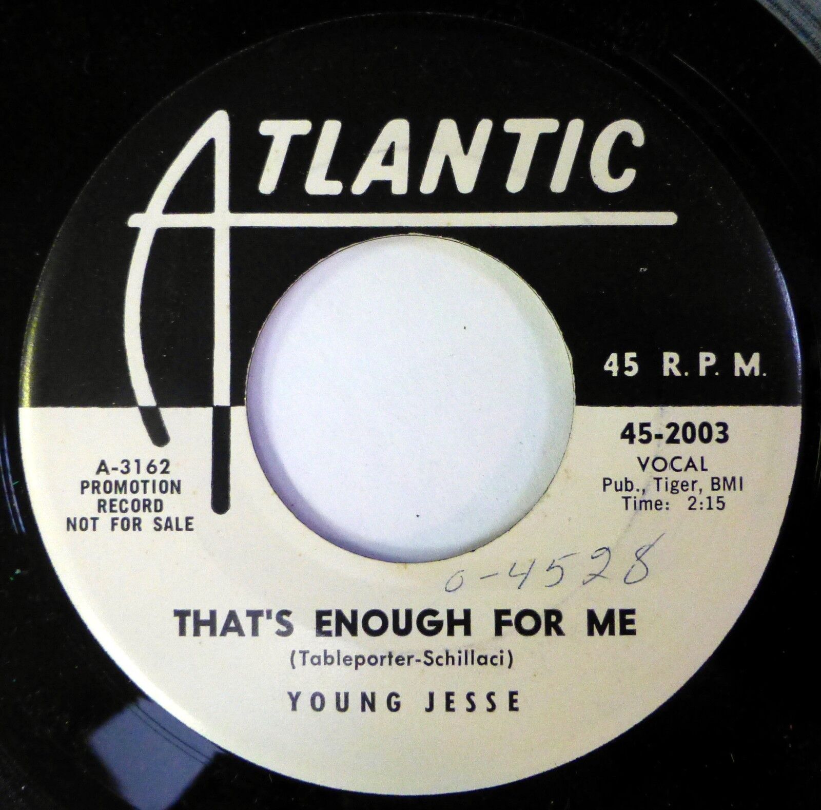 YOUNG JESSE 45 That\'s Enough for Me/Margie ATLANTIC r&b NM promo ct2143
