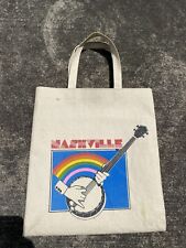 Vintage 70s 80s Nashville Tennessee Canvas Tote Bag Banjo Gay Rainbow Graphic picture