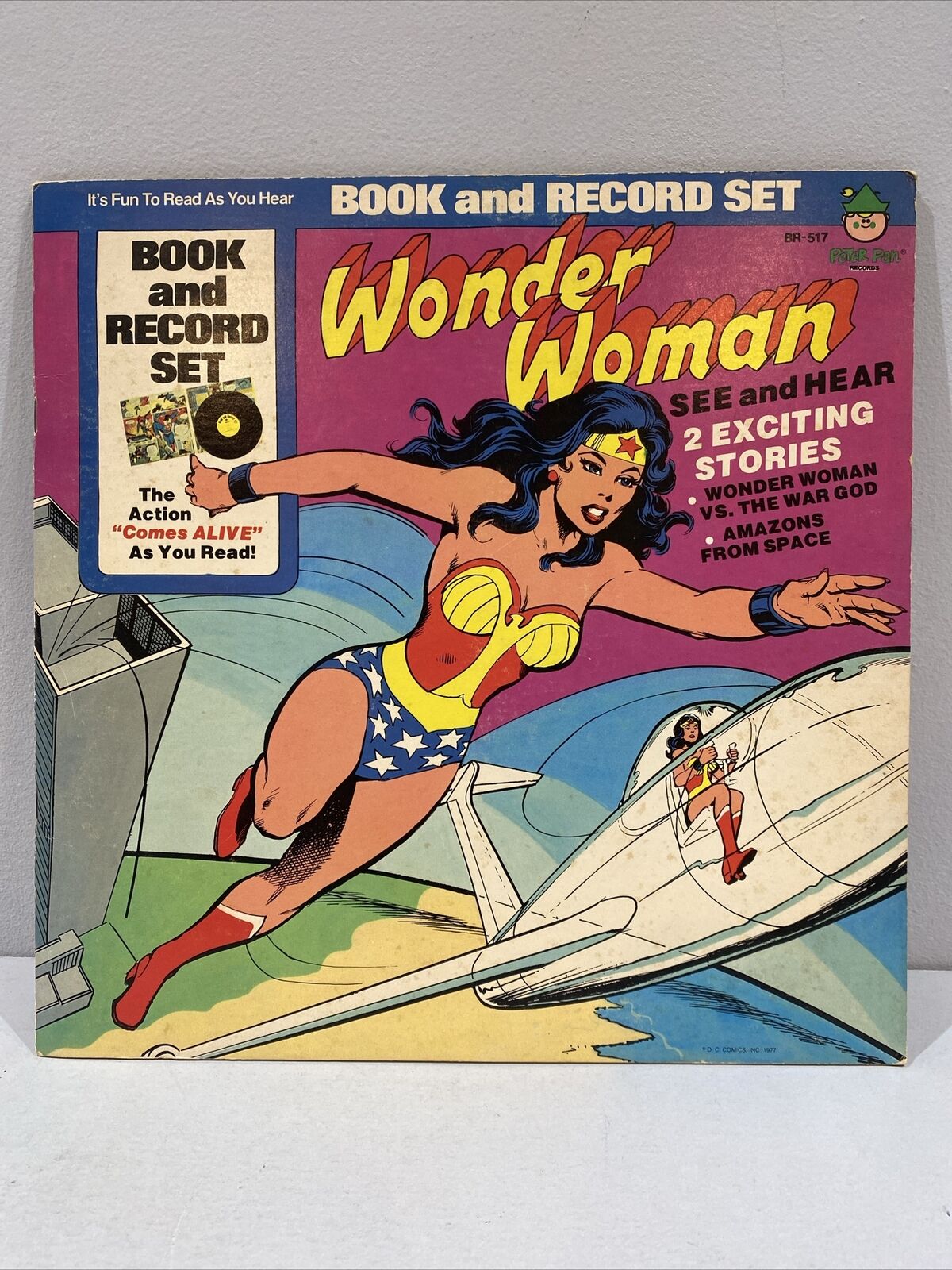 Vintage 1977 WONDER WOMAN Book & Record Set Vinyl Record Album n Comic 12 Inch
