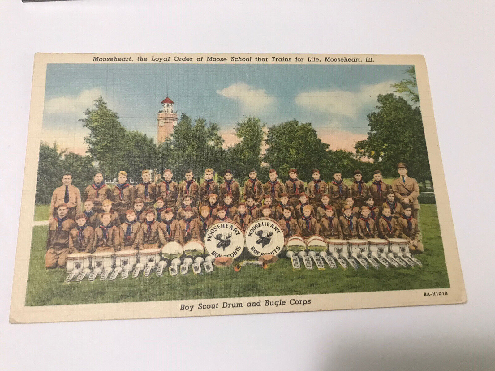 Boy Scout Drum and Bugle Corps Mooseheart Illinois IL Postcard