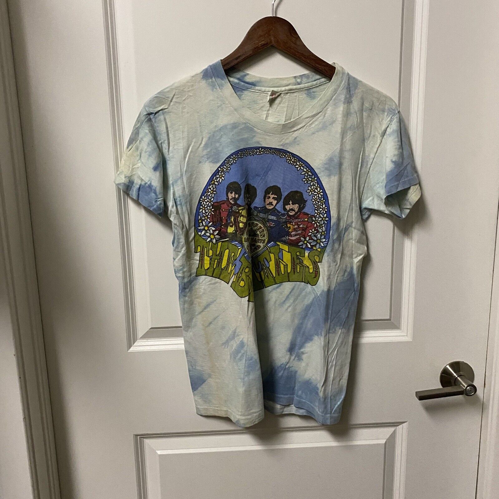 Vintage 70s The Beatles Sgt Peppers Lonely Hearts Shirt Size Medium