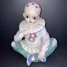 VINTAGE SEYMOUR MANN MUSIC BOX - HARLEQUIN PIERROT CLOWN ROTATING BISQUE DOLL picture