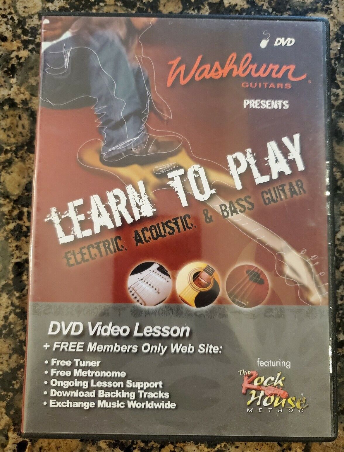 Learn To Play Guitar Lessons DVD Electric Acoustic Bass English Washburn