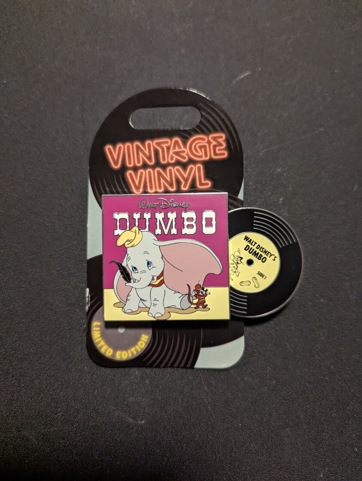 Disney Vintage Vinyl Dumbo Pin Limited LE Record Album