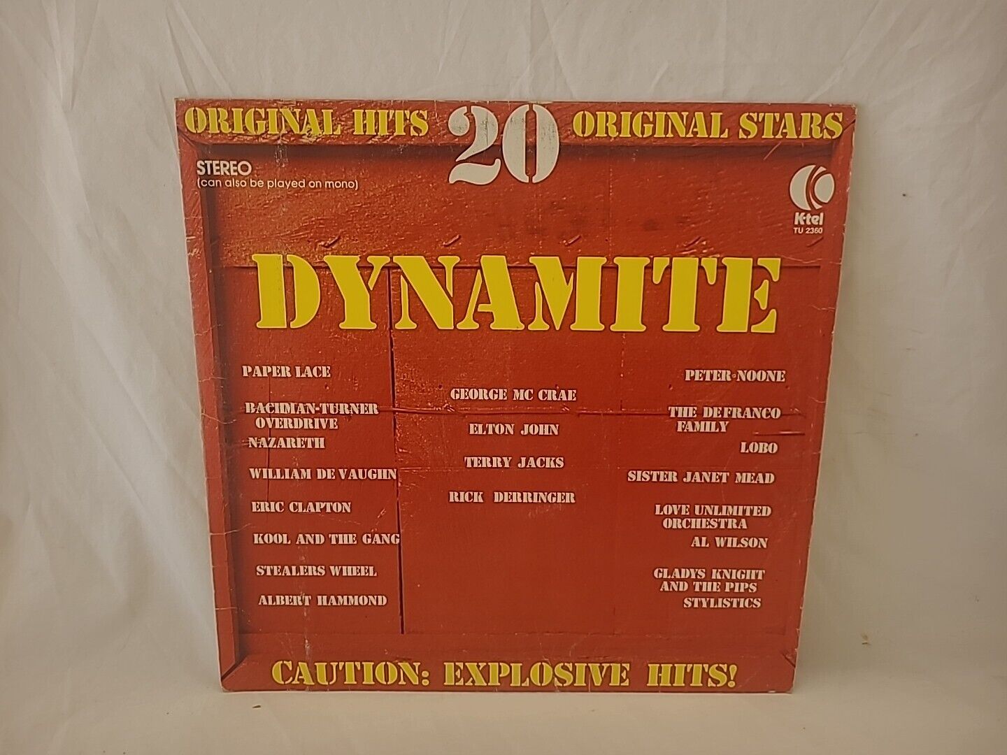 Vintage 1974 DYNAMITE 20 Original Hits, Stars - K-Tel  Stereo Vinyl LP  TU 2360