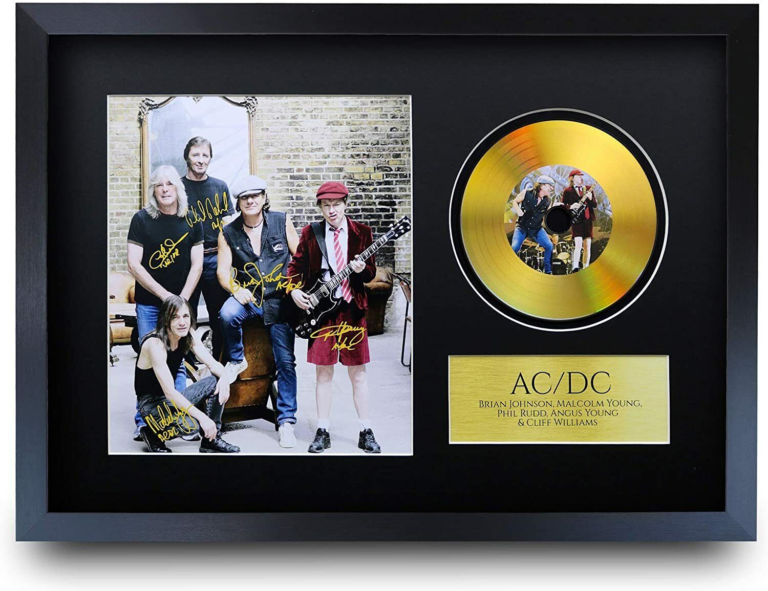 ACDC A3 Framed Gift Idea Signed Autograph Picture Printed Gold Disc a Music Fans