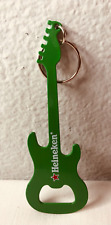 Heineken Metal Guitar Shaped Keychain/Bottle Opener Green 5.5 Long X 2 Wide New picture