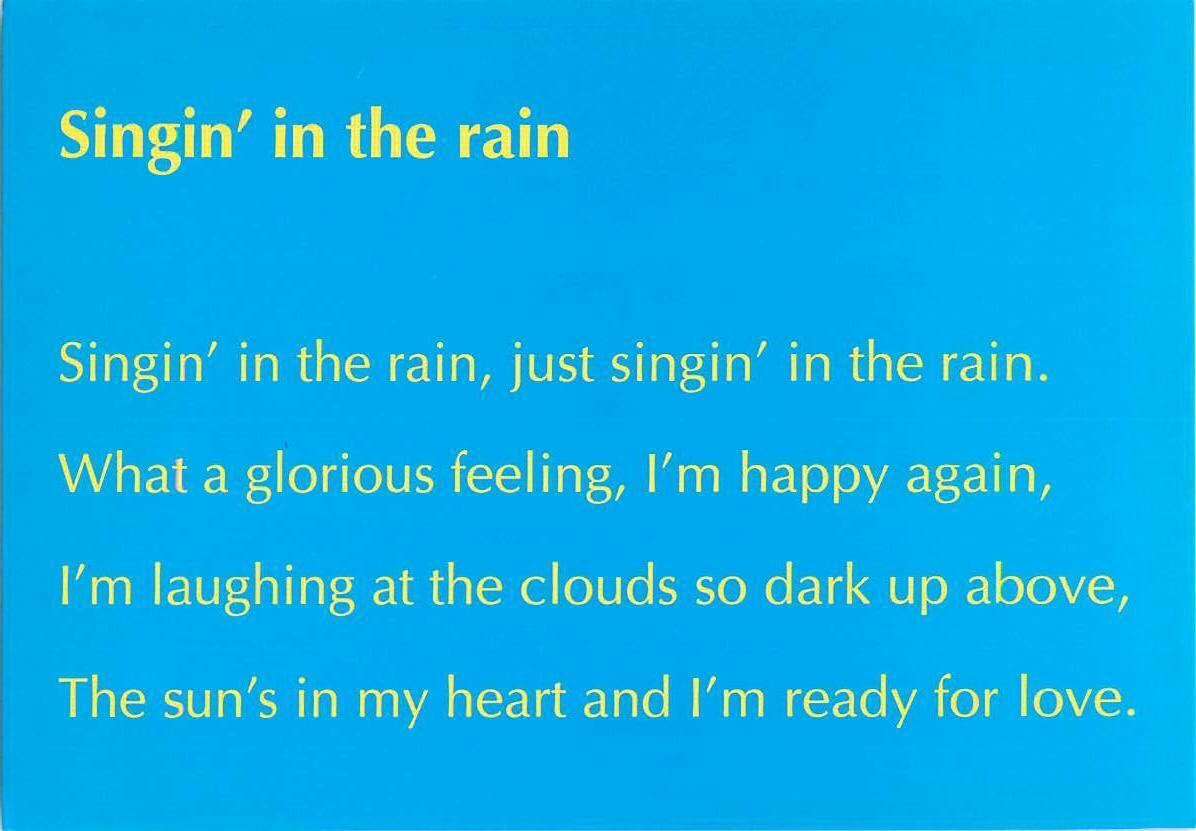 Postcard of Singin in the Rain Movie Song Lyrics