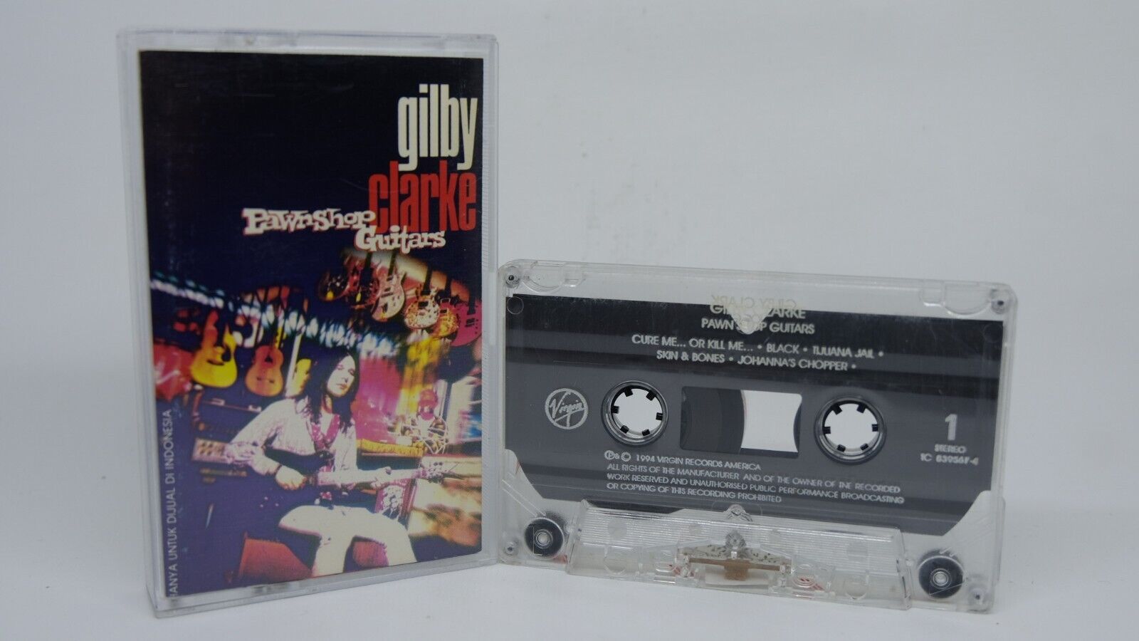 Gilby Clarke Pawnshop Guitars Cassette Tape Indonesia Official Release VGC
