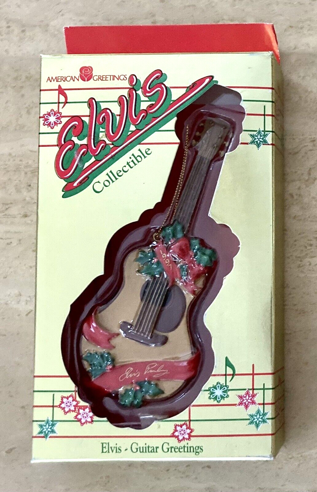 Elvis Guitar Greetings Ornament American Greetings Collectible 1997 NEW