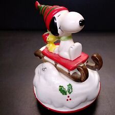 Vintage Snoopy Spinning Music Box Plays Winter Wonderland Schmid 6