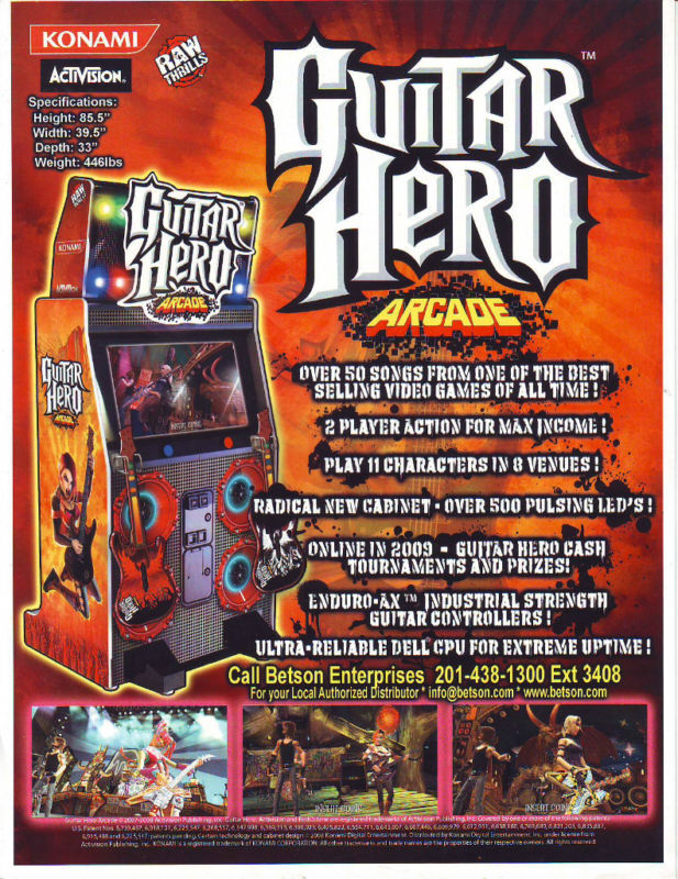 Guitar Hero Arcade FLYER 2009 Original NOS Art Print Sheet Rock And Roll
