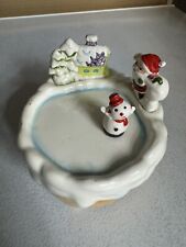 Vintage Takahashi Animated Music Box , Snowman Skiing picture