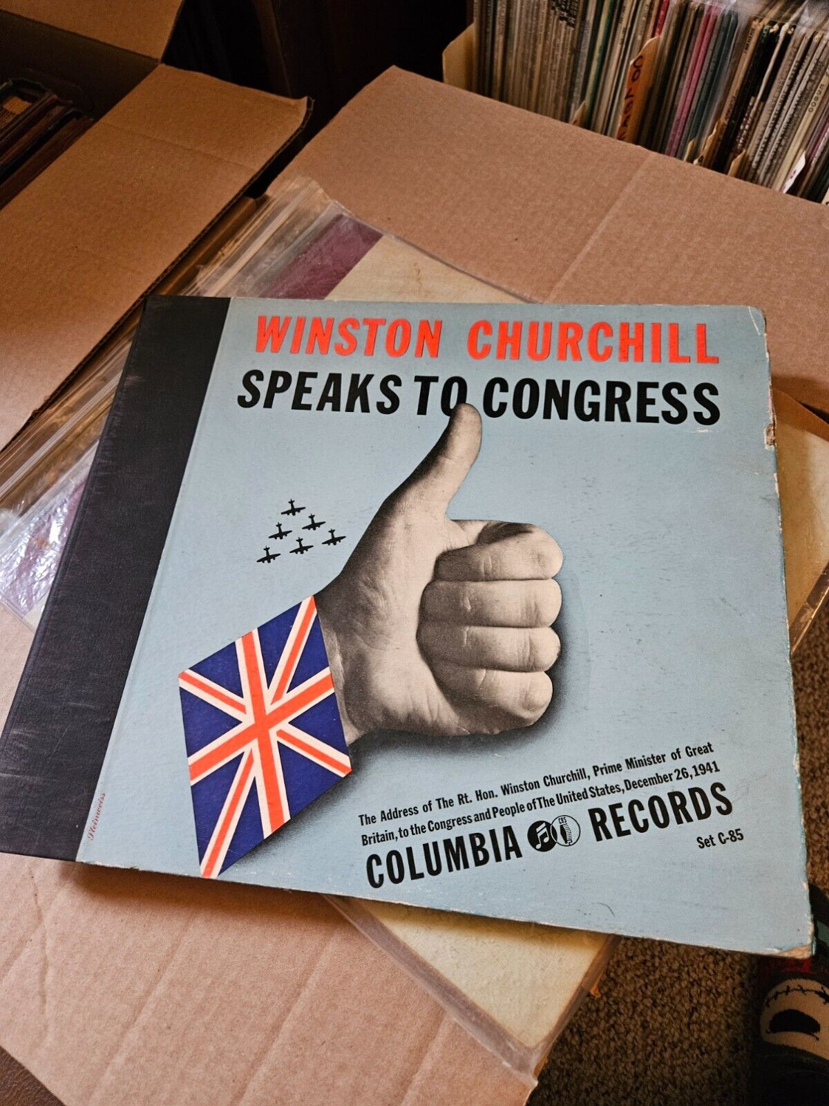 Winston Churchill Speaks To Congress 4 LP Record Set