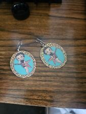 Betty Boop Playing Guitar Retro Earrings 1989 picture