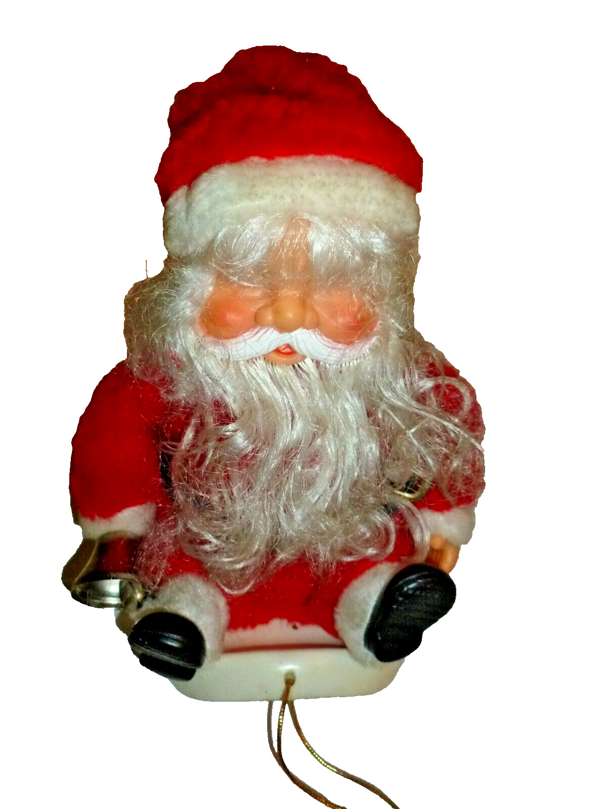 Vintage Sled Santa Claus Musical Toy Bump Go Action Battery Operated WORKS
