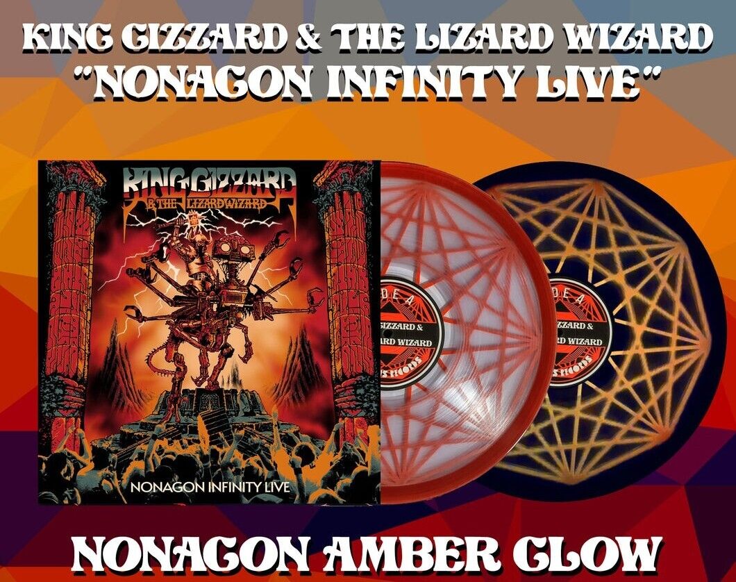 King Gizzard And The Lizard Wizard Nonagon Infinity Live AMBER GLOW Vinyl LP
