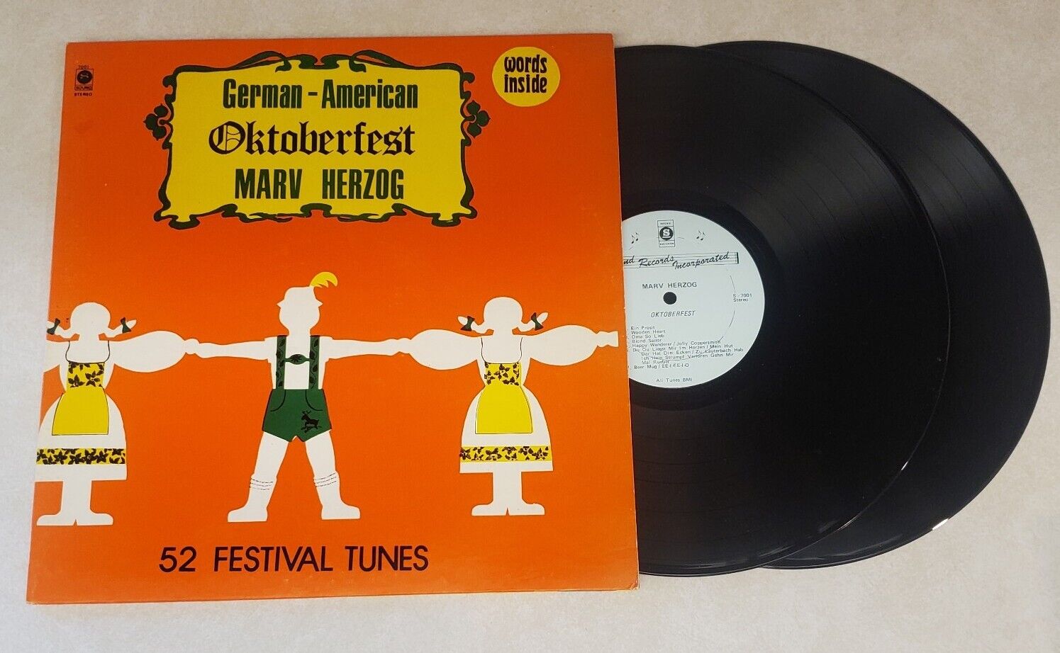 German American Oktoberfest Marv Herzog Two Vinyl Record Album Gatefold 33 RPM