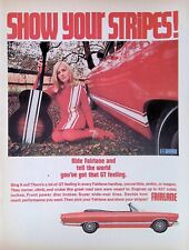 Print Ad 1967 Red Ford Fairlane Convertible GT 427 Pretty Blonde Woman Guitar picture
