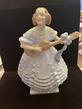 Vintage HEREND  Lady Playing Guitar Deryne Figurine Blue   #5753  14