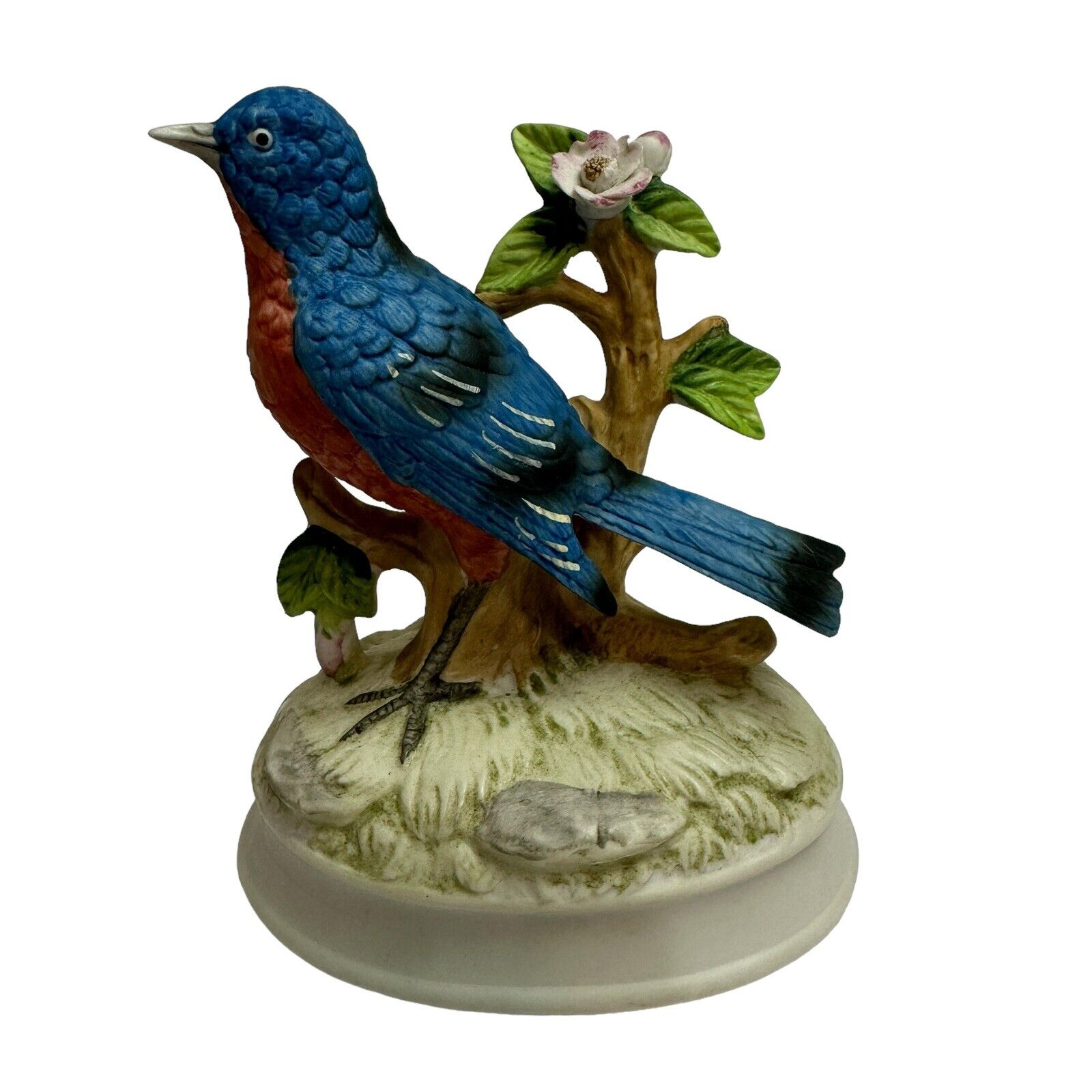 Vintage Gorham Porcelain Blue Bird Figurine Music Box Made in Japan
