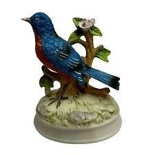 Vintage Gorham Porcelain Blue Bird Figurine Music Box Made in Japan picture