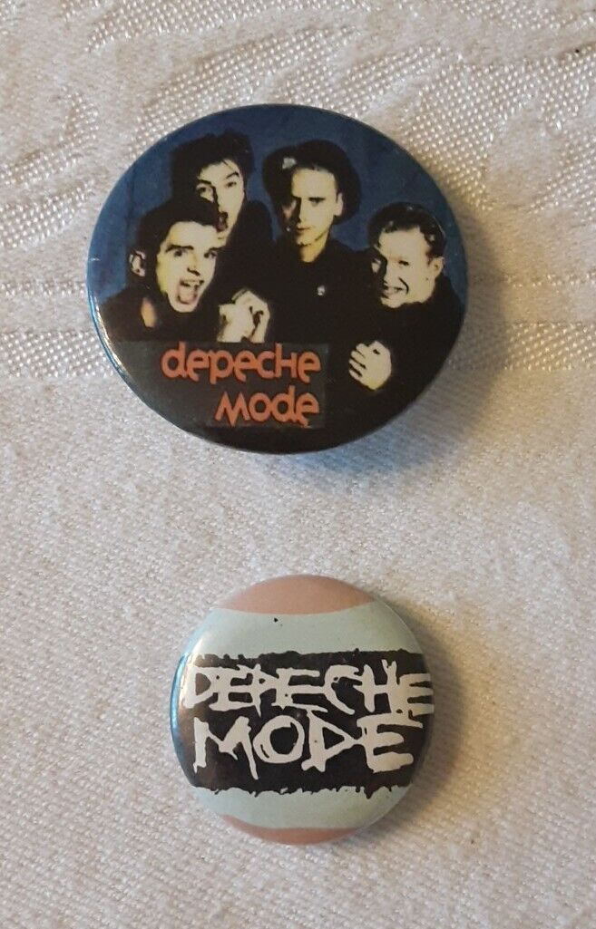Vintage Depeche Mode Pinback Badge Button - Lot of 2 - Group Shot
