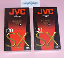 Lot Of 2 Vtg JVC VHS Tapes T-120 SX High Performance Blank - NEW NOS Sealed picture
