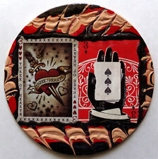 HEART & HAND 3 Card Collage Painting On 6