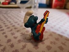 Vintage 1977 Smurfs Guitar Smurf Rock n Roll PVC Figure Peyo Schleich picture