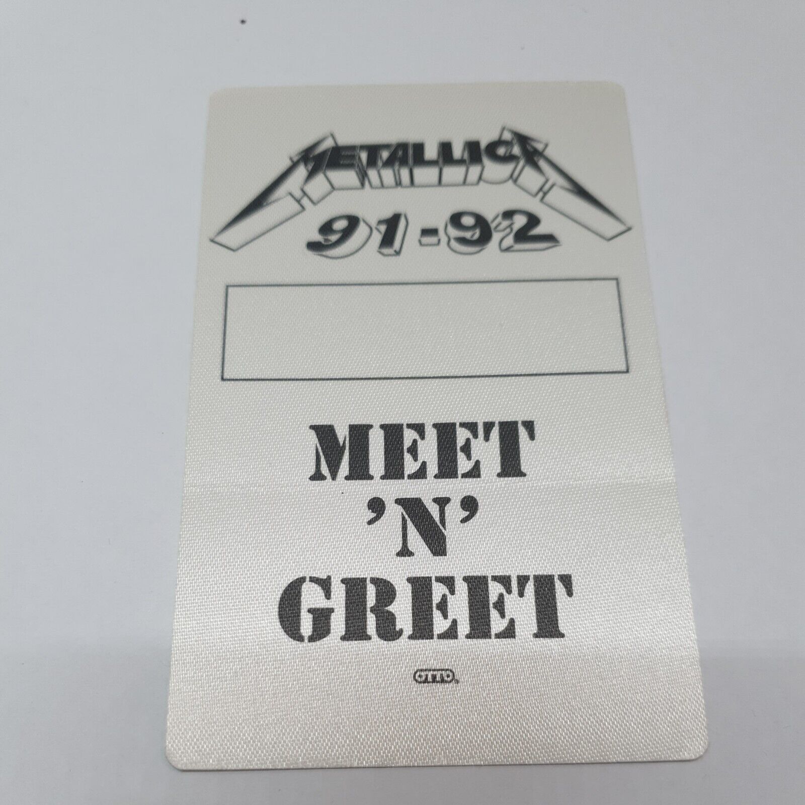  Genuine Vintage Metallica MEET AND GREET pass patch  1991  RARE ..OTTO
