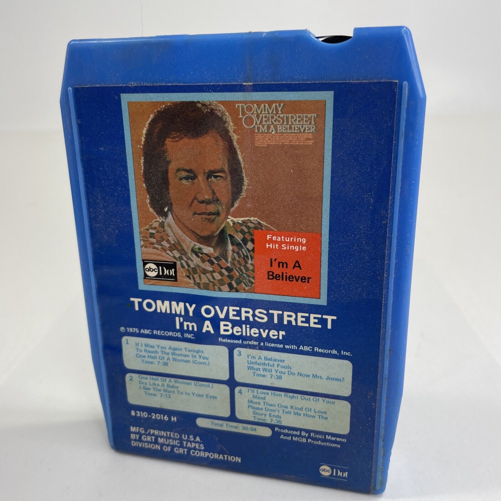 Tommy Overstreet, I\'m A Believer (8-Track Tape, 1975) Blue Cart, Christian Pop