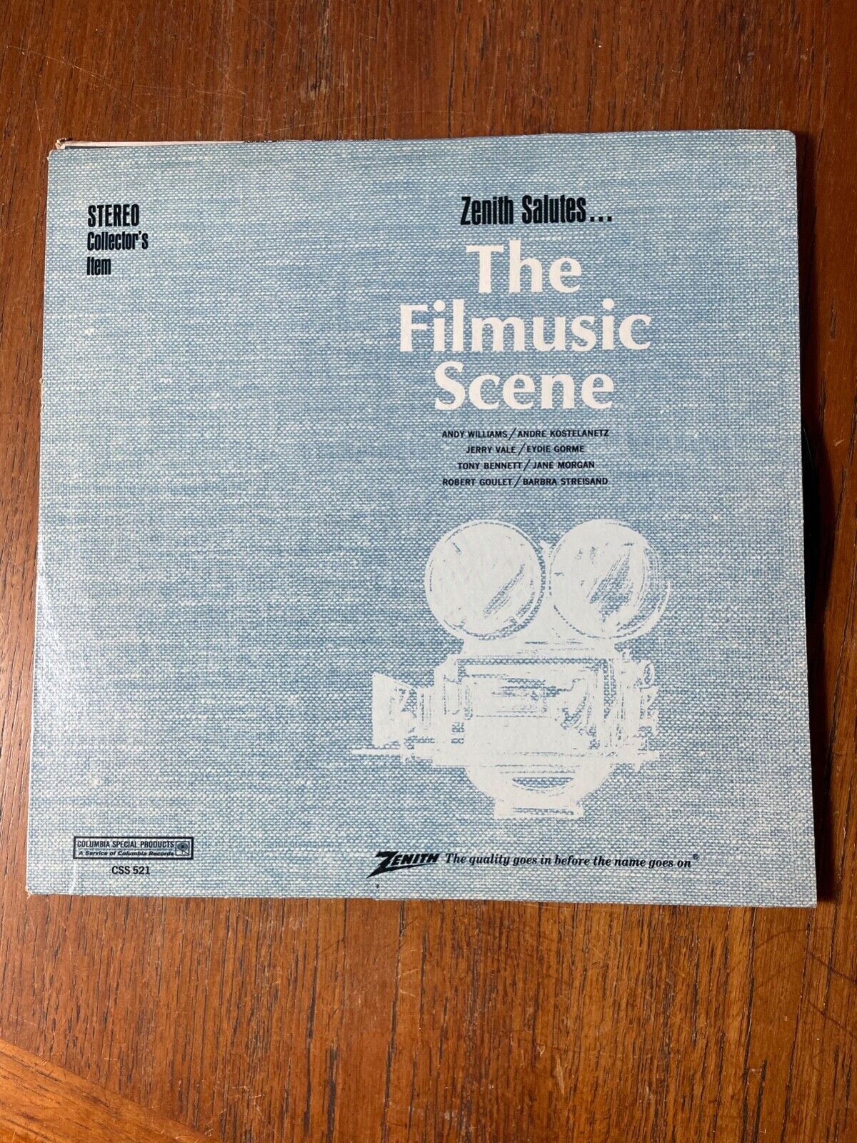Zenith Salutes The Filmusic Scene LP Vintage Vinyl Record 50\'s Limited Edition