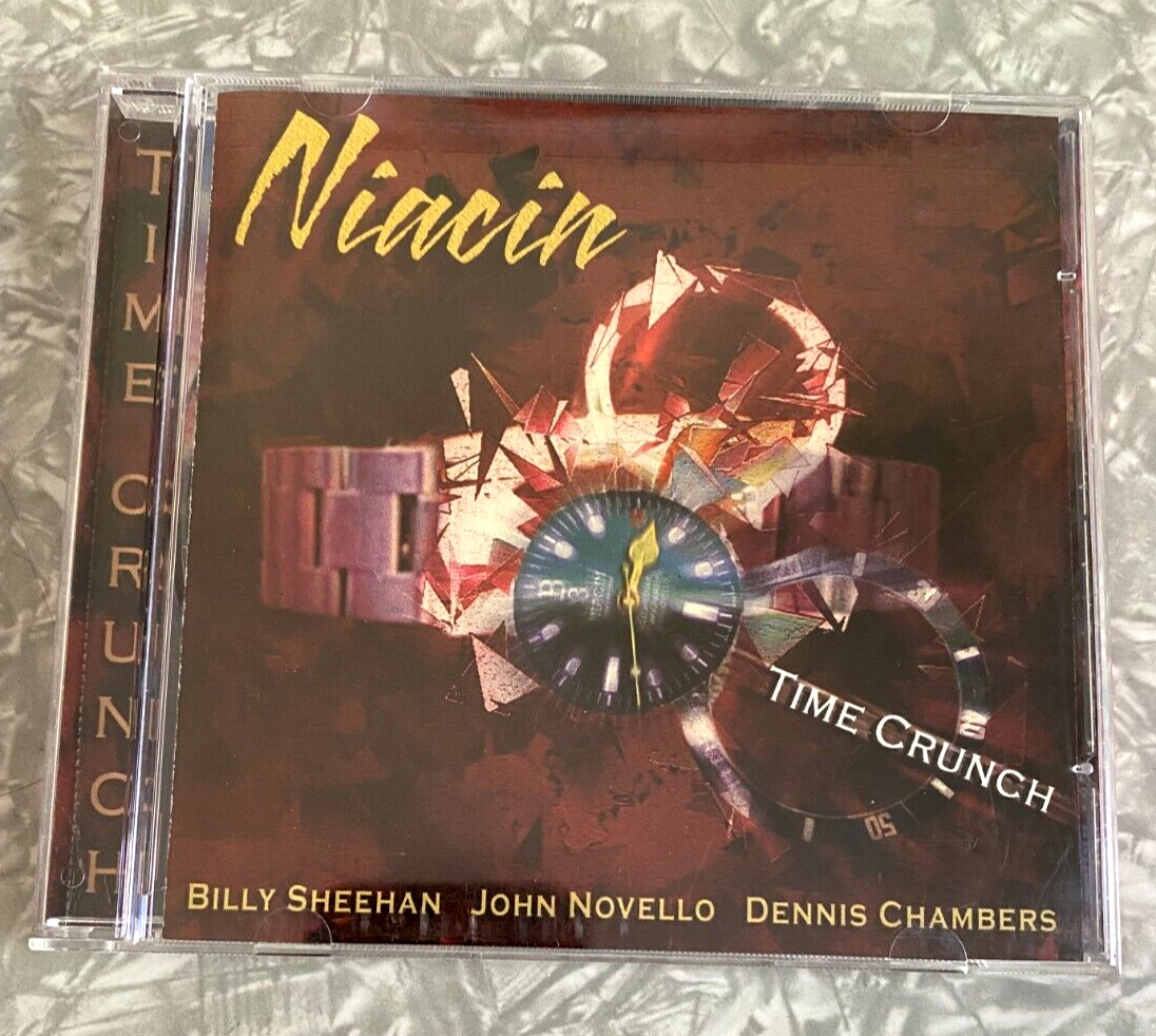 Niacin Time Crunch CD 2002 Billy Sheehan John Novello Dennis Chambers Clean Disc