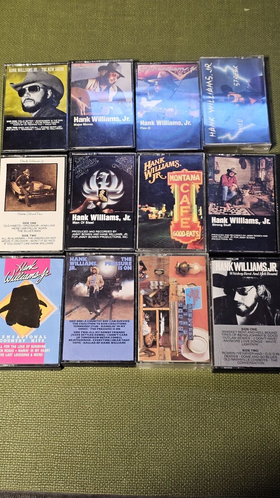 Vintage Hank Williams Jr Music Cassette Tape Lot Of 12, Bocephus