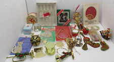 Vintage Christmas Ornament Lot Bells Musical Instruments Animals Etc picture