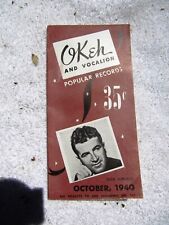 Oct 1940 OKeH & VOCALION Popular Records Supplement Dick Jurgens, RECORD CATALOG picture
