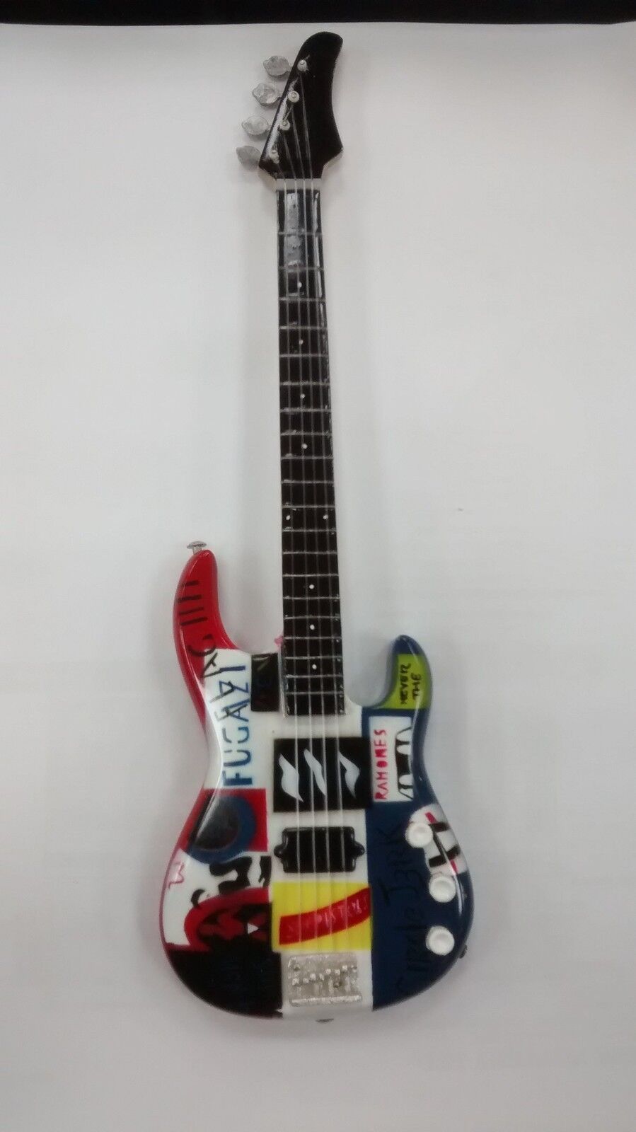 Miniature Guitar (24cm Tall) : Red Hot Chilli Peppers Flea Bass Blue