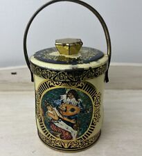 Vintage GUITAR Tin Box Serenade Bucket w Handle & Lid Made in England Decor picture