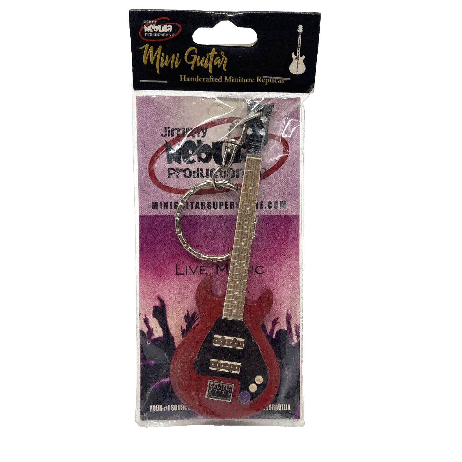 Vintage Jimmy Nebula Gene Simmons Hand Made Red G3 Guitar KISS Mini Key Chain