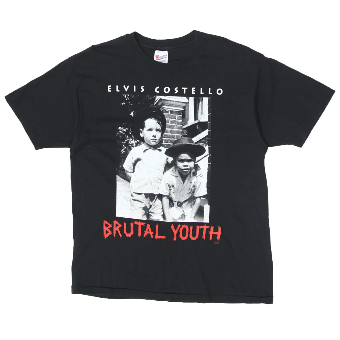 Vintage Elvis Costello Brutal Youth T-Shirt S.Stitch Made In USA Hanes Black XL