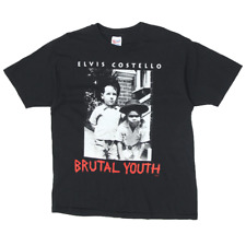 Vintage Elvis Costello Brutal Youth T-Shirt S.Stitch Made In USA Hanes Black XL picture