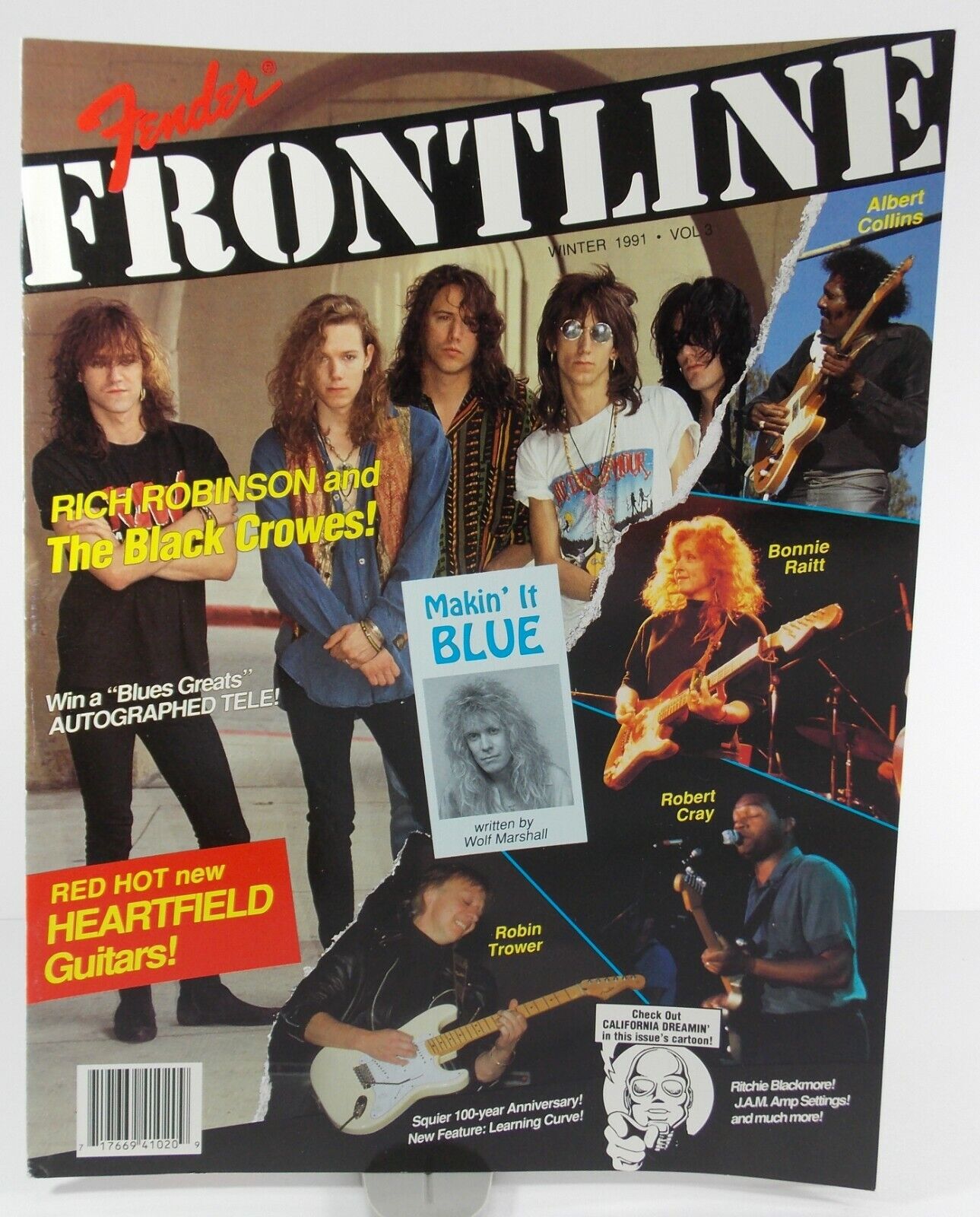 FENDER FRONTLINE Guitar Magazine VTG 1991  Winter Vol 3 BLACK CROWES NEW NOS