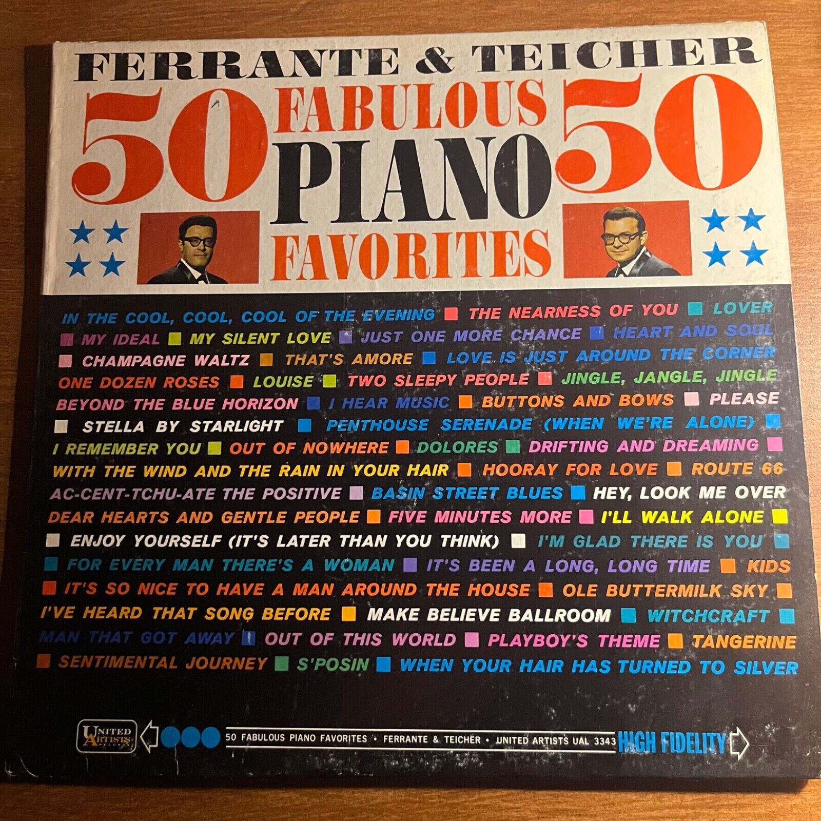 United Artists - 50 Fabulous Piano Favorites - UAL 3343 - Vinyl Record LP