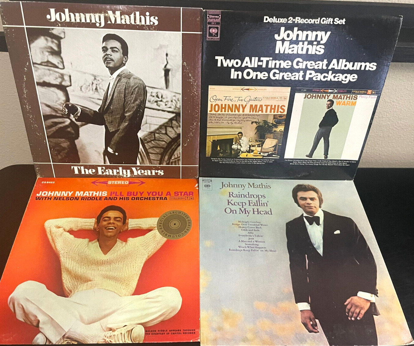 Lot of (4) Johnny Mathis Vinyl LPs Vintage Records Vinly LP Albums Lot 33 RPM
