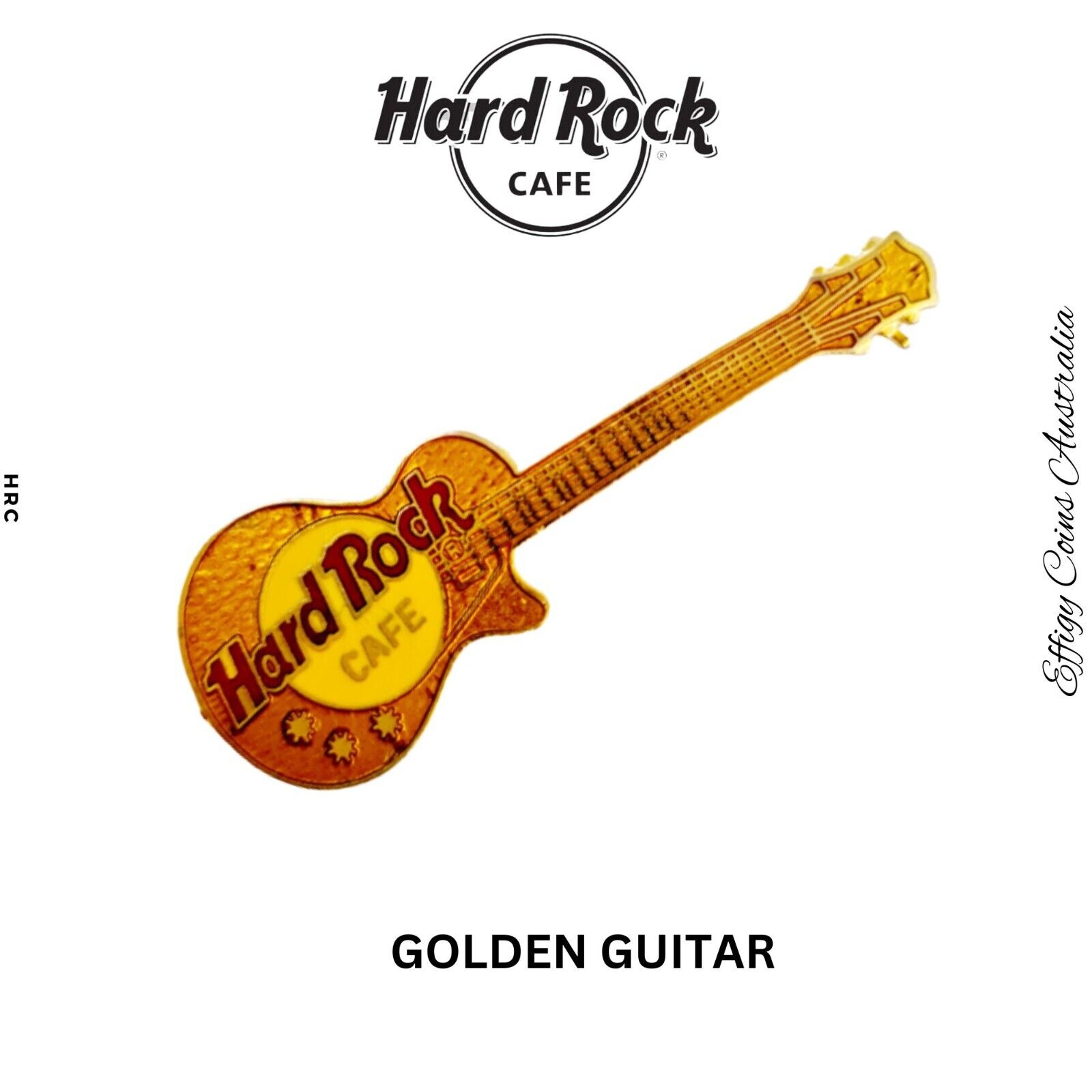 Hard Rock Cafe Pin HRC Golden Guitar Music Pin Collectible Metal Clasp/Pin Rare