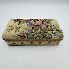 Schmid Bros Music Jewelry Box Brocaded Tapestry Floral Musical Works Vintage picture