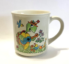 TURTLE Playing GUITAR Anthropomorphic Vintage Coffee Cup Mug Approx 10 oz CUTE picture
